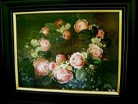 Rosenkränzchen 30 x 40 cm Öl auf Hartfaserplatte, nach einem dänischen Maler